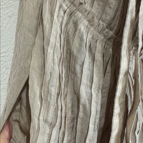 Free People Frankie Pintuck Elegant Tan Halter Dress size Small Petite - Picture 8 of 12